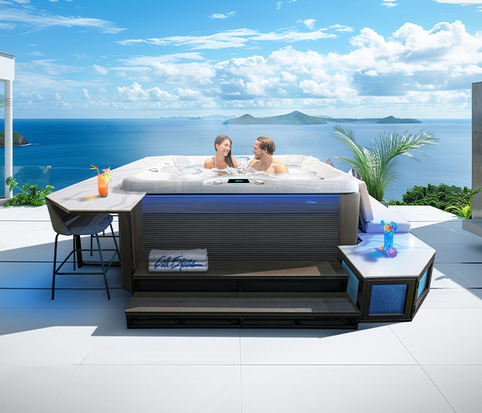 Calspas hot tub being used in a family setting - Lancaster